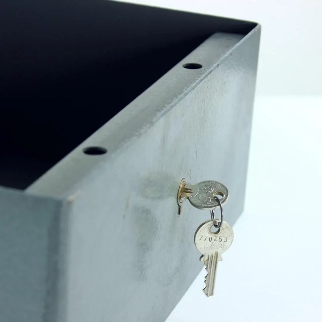 Vintage Steel Safe Deposit Box, Czechoslovakia, 1980s For Sale - Image 9 of 13