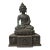 Chinese Rustic Iron Color Finish Sitting Buddha Statue For Sale