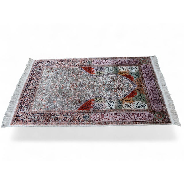 Textile Vintage Hand-Knotted Wall Prayer Rug, 1990s For Sale - Image 7 of 18