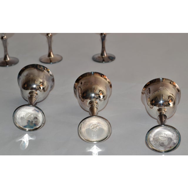 Set 6 Vintage Valero Spain Silverplate Sherry Goblets European Traditional 1970s For Sale - Image 10 of 12