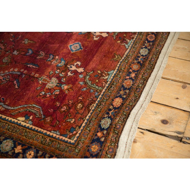 Burgundy 1930s Vintage Persian Sarouk Floral Abrashed Wool Rug For Sale - Image 8 of 13