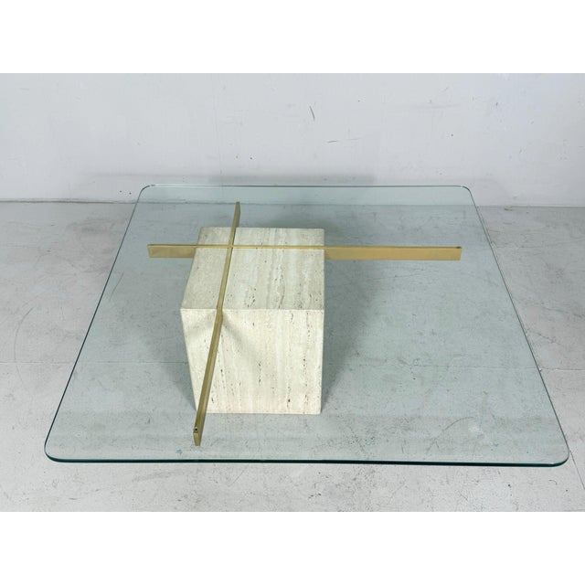 Mid-Century Modern Artedi Travertine Coffee Table, Italy, 1970s For Sale - Image 3 of 18