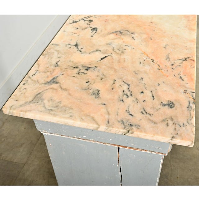 French 19th Century Marble-Top Painted Shop Counter For Sale - Image 11 of 15