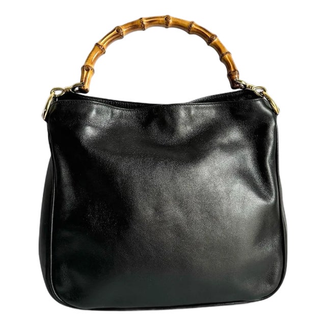 Gucci Diana Era Bag Bamboo Top Handle Purse 90s Vintage Designer Black Leather For Sale