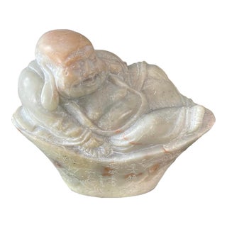 Carved Reclining Buddha Soapstone For Sale