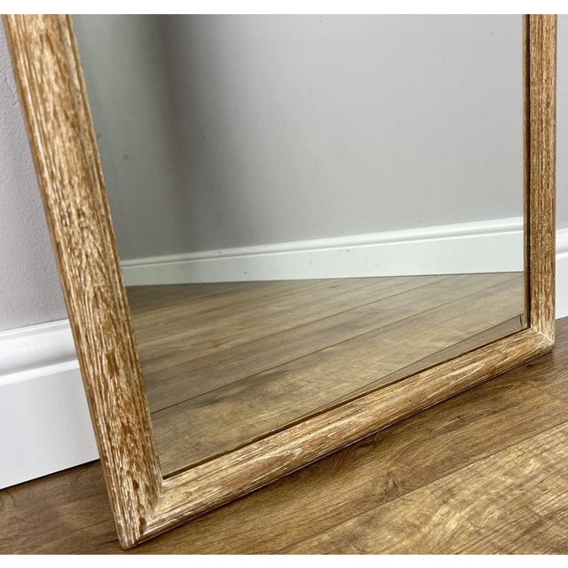 Vintage French Shabby Chic Mirror in Oak For Sale - Image 5 of 7