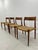 4 Chairs from the Danish designer Niels Otto Moller. Chair frame of teak wood. Seat upholstery of raffia. Very good...
