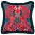Pair of Bespoke Chippendale/Queen Anne Style Armchairs in Vibrant Red with Exotic Bird & Botanical Velvet Upholstery A...