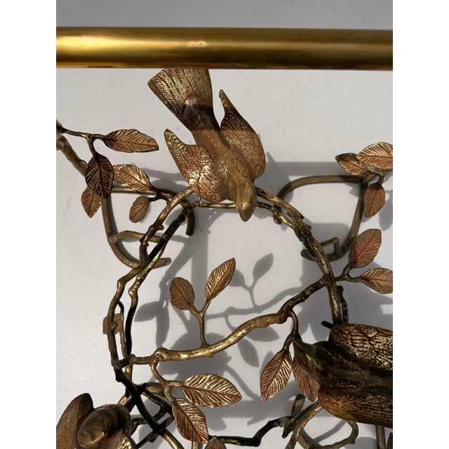 Brass 1970s Brass Coffee / Side Table With Birds and Branches For Sale - Image 8 of 12