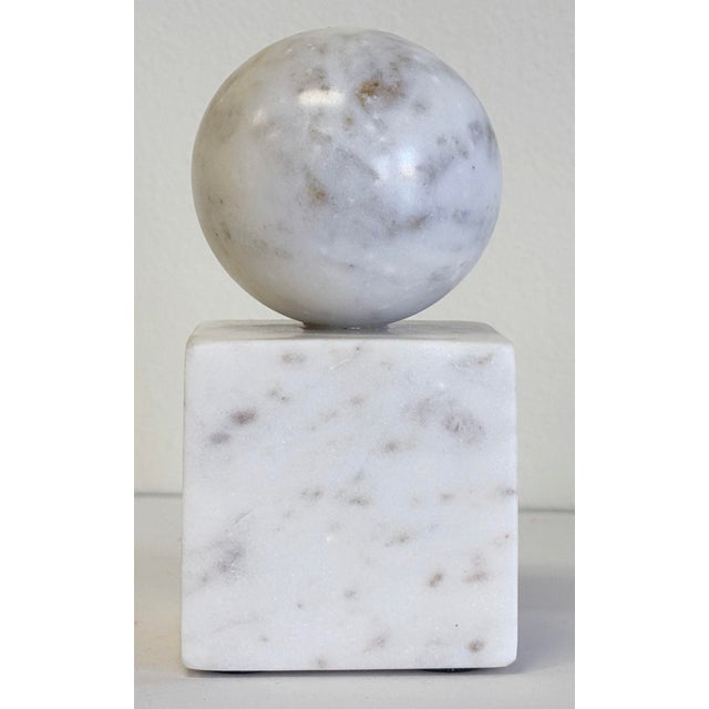 Traditional Vintage Alabaster Block Orb For Sale - Image 3 of 7