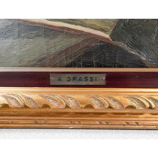 Alfonso Grassi, Elderly Readers, Mid-1900s, Oil Painting on Canvas, Framed For Sale - Image 14 of 16