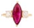 Victorian Chic Ruby Diamond Early 20s Engagement Ring in 14k Gold Size 5 For Sale