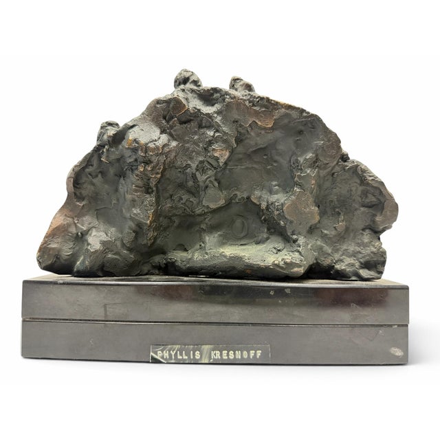 Mid-Century Modern Vintage Phyllis Kresnoff Mid-Century Brutalist Figural Bronze Sculpture For Sale - Image 3 of 7