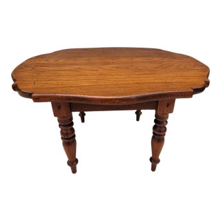 Mid-Century Federal Turned Legs Mahogany Low Side Table Tea Table For Sale