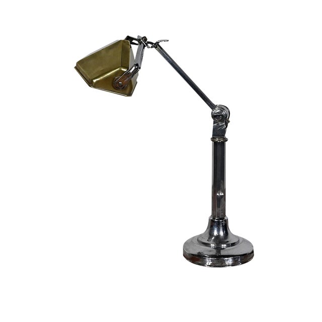 Art Deco Metal Desk Lamp in the Style of Pirouett, 1930s For Sale