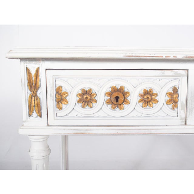 Portuguese White Painted Console with Gilding, 1890s For Sale - Image 10 of 11