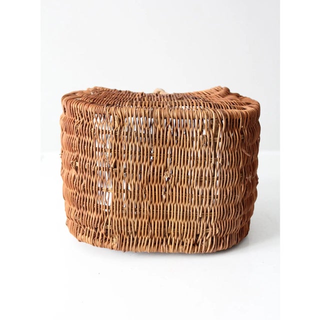 Vintage Wicker Gathering Basket For Sale - Image 6 of 12
