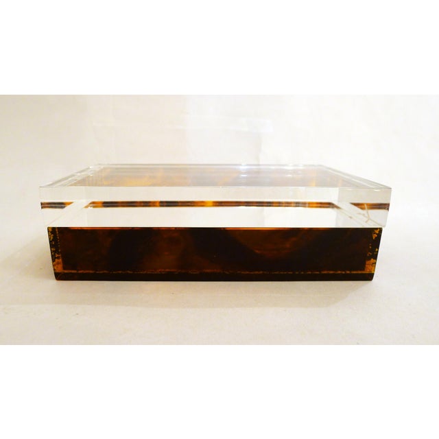 Jewelry Box in Faux Tortoiseshell and Acrylic Glass by Philippe Cheverny, 1970s For Sale - Image 6 of 18