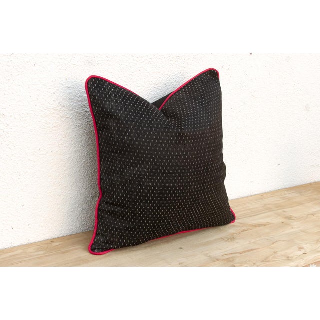 Ratri Black Dotted Ahir Handloom Pillow For Sale - Image 4 of 6