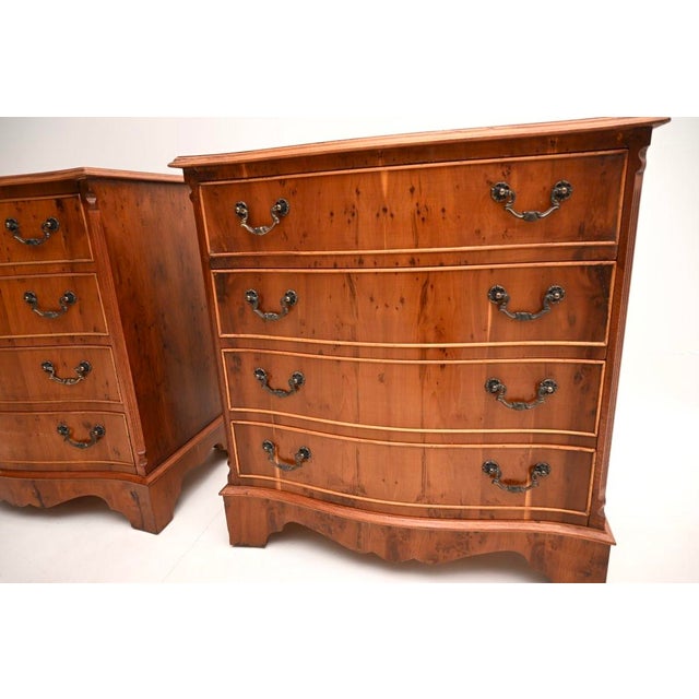 Antique Georgian Style Yew Wood Chests of Drawers, 1930, Set of 2 For Sale - Image 10 of 11
