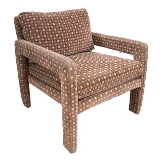 1980s Milo Baughman Style Parsons Lounge Chair For Sale