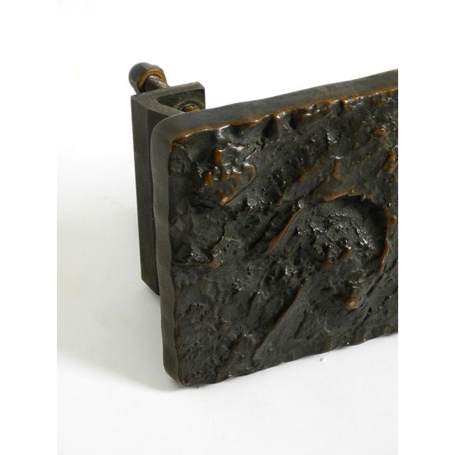 Metal Large Brutalist Bronze Push Handle from Alpan, Germany, 1970s For Sale - Image 7 of 16