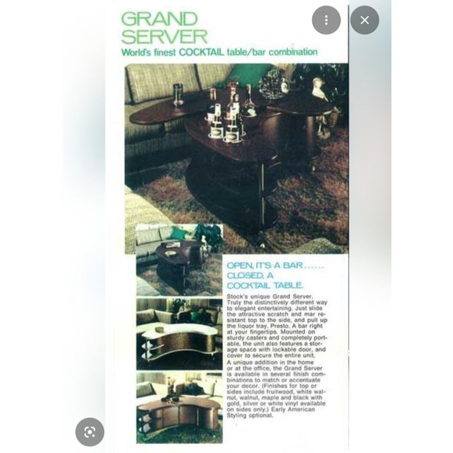 Vintage Grand Server Boomerang Coffee Table Bar Combo Attributed to A.H Stock For Sale - Image 10 of 10
