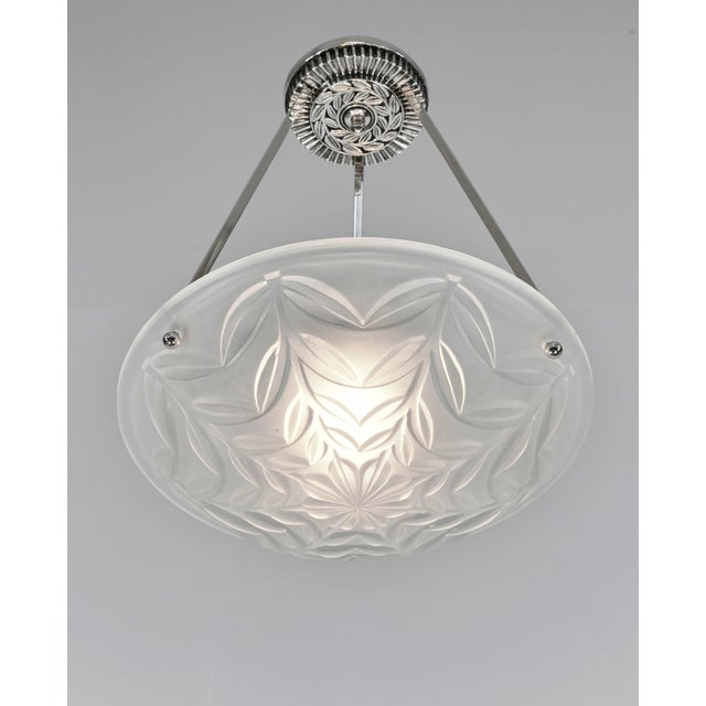 Art Deco French Art Deco Pendant Light by Degue 1930 France For Sale - Image 3 of 13