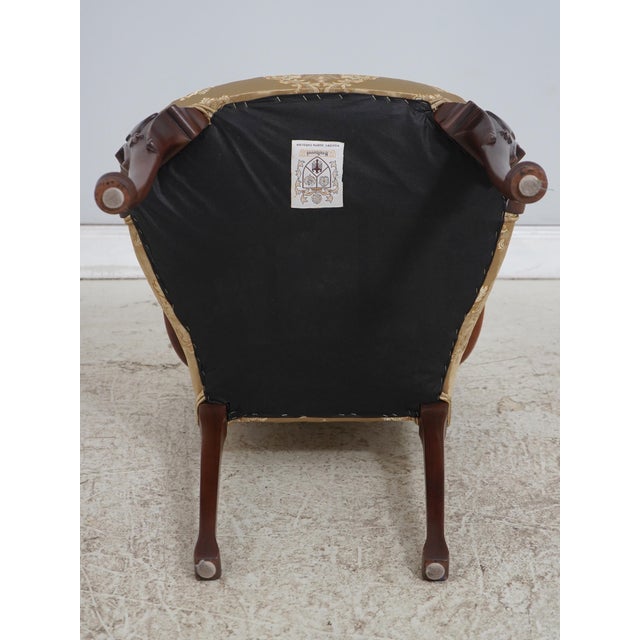 Pair of Southwood Damask Upholstered Open Armchairs For Sale - Image 17 of 18