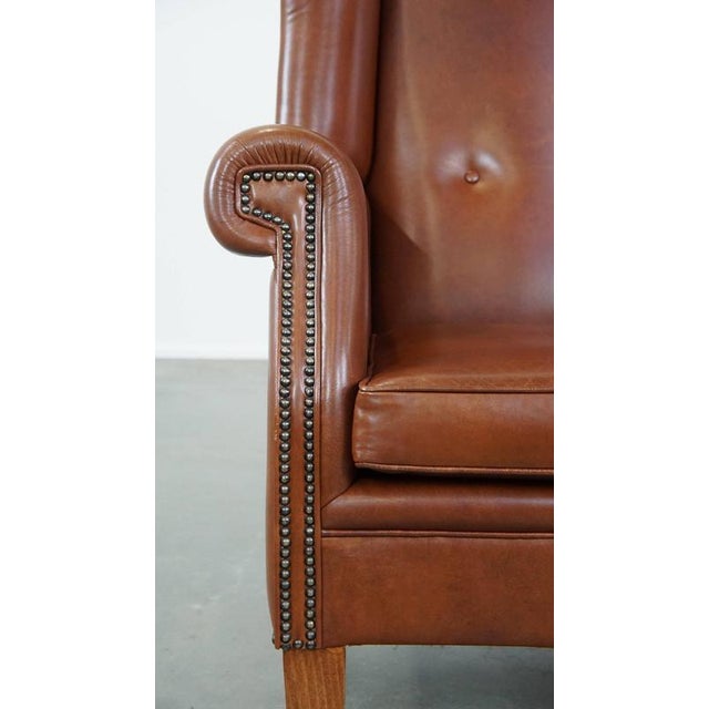 Sheep Leather Armchair For Sale - Image 9 of 13