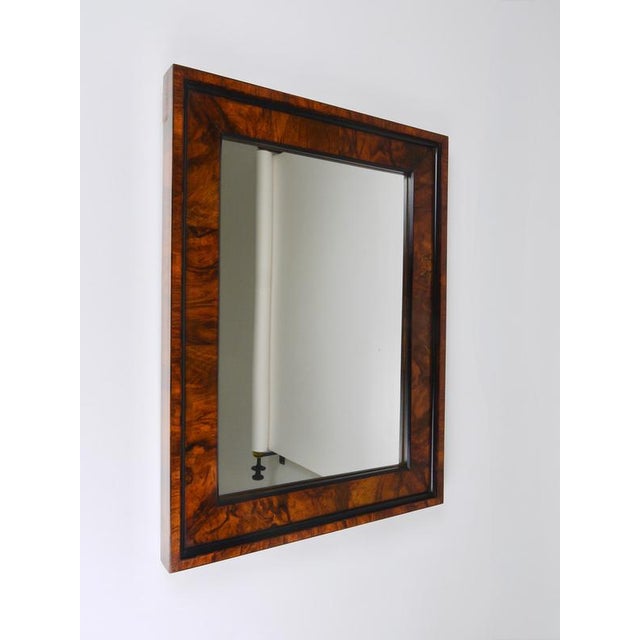Wood Antique Biedermeier Square Walnut Wall Mirror, Vienna, 1850s For Sale - Image 7 of 18