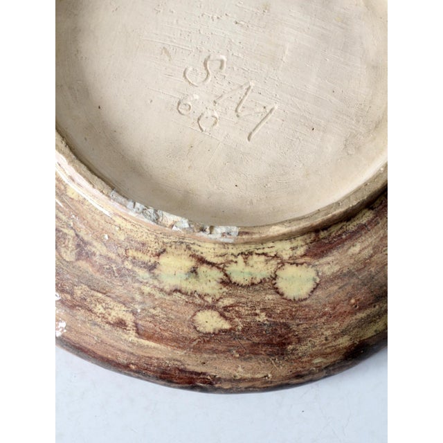 Vintage Coastal Freeform Studio Pottery Platter For Sale - Image 10 of 11
