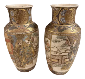 Satsuma Vases in Ceramic, Set of 2
