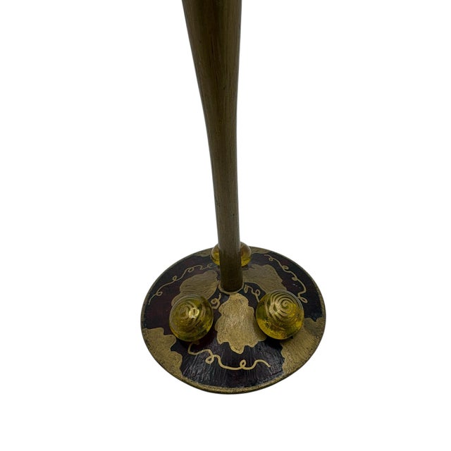 Set of 3 Vintage Rebecca Rish Hand Painted Candlesticks For Sale - Image 9 of 14