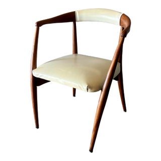 Vintage Mid-Century Modern Walnut Armchair Attributed to Laurence Peabody For Sale