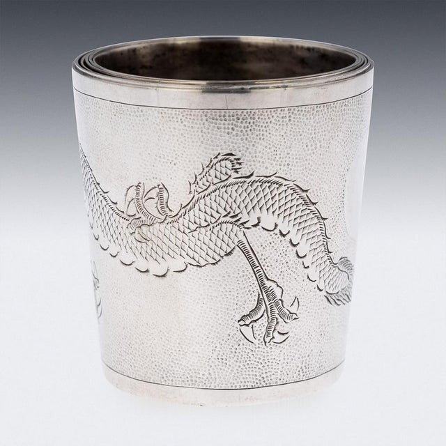 1920s Chinese Silver Stackable Cased Cups, 1920s, Set of 6 For Sale - Image 5 of 9