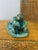 1930s Pair of Signed 1932 Ceramic Glazed Faun Sculptures For Sale - Image 5 of 12