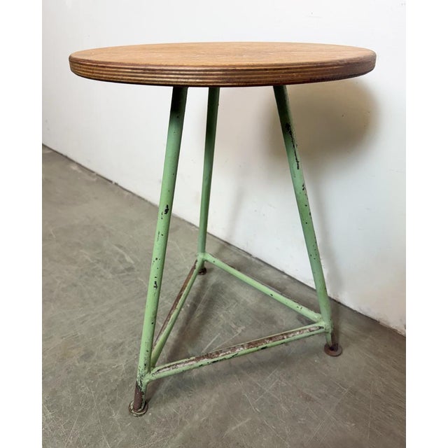 Industrial Green Workshop Stool, 1960s For Sale - Image 9 of 15