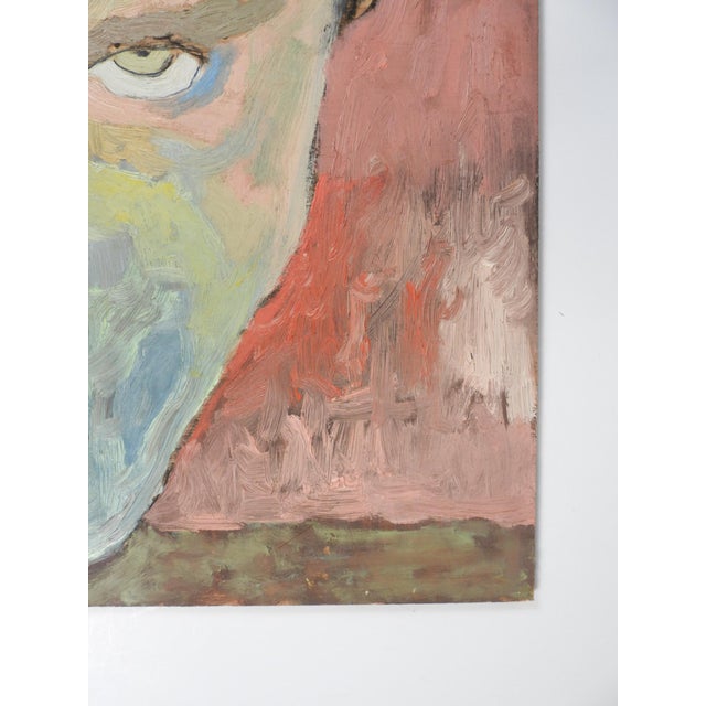 Contemporary Expressionist Portrait Painting of Staring Man For Sale - Image 4 of 7