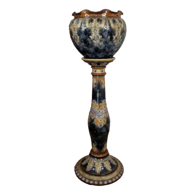 Antique Art Nouveau Jardinière from Royal Doulton, 1910, Set of 2 For Sale