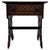 A handsome early 20th-century English side table, finely crafted from oak and distinguished by its carved drawer front,...