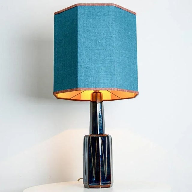 Lamp from Soholm with Silk Lampshade by René Houben, 1960s For Sale - Image 3 of 11