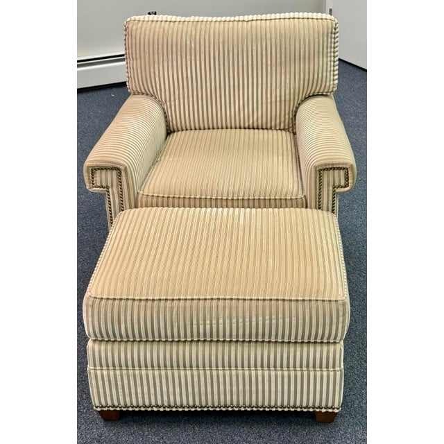 Vanguard Furniture American Bungalow Collection Upholstered Chair With Ottoman For Sale - Image 10 of 10