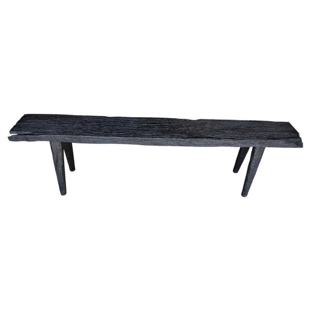Beautiful minimalist iron wood bench, also known as ulin wood. The top is an impressive two inch thick slab supported by...
