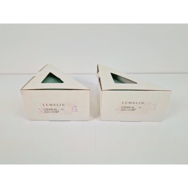 Vintage Triangular Conical Wall Sconces in Green Frosted Glass from Lumal-It, 1990s, Set of 2 For Sale - Image 13 of 16