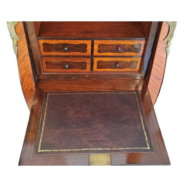Brown French Napoleon III Rosewood Secretaire with Inlays For Sale - Image 8 of 18