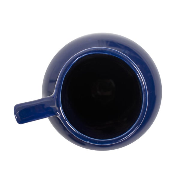 Kenneth Ludwig Chicago Bella Sapphire Blue Tall Ceramic Pitcher For Sale - Image 4 of 11