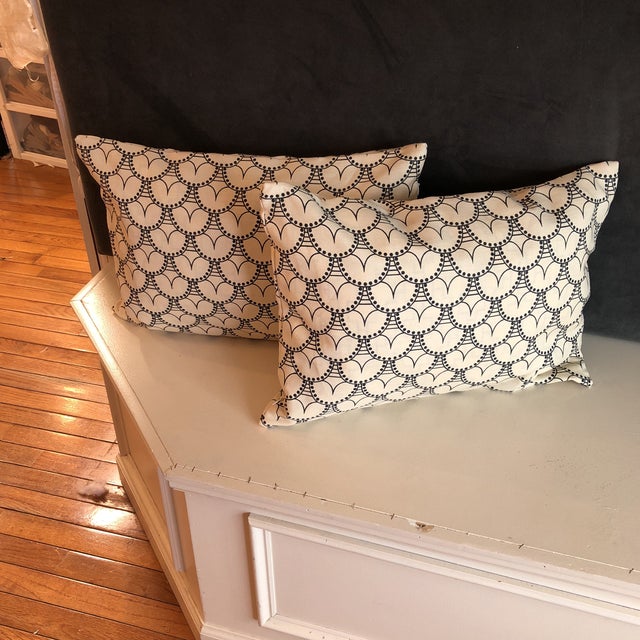 One pair of these cool and fun pillows the name of the fabric is "good fortune" well made with zipper closure and inserts...