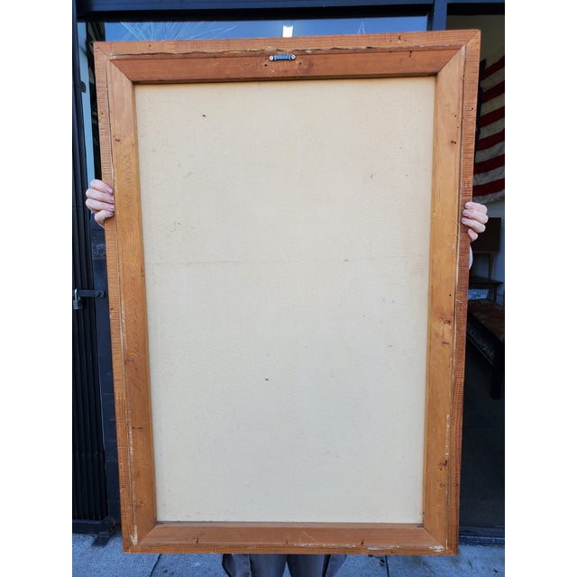 1960s Nativity Scene Mid-Century Modern Oil Painting For Sale - Image 14 of 15