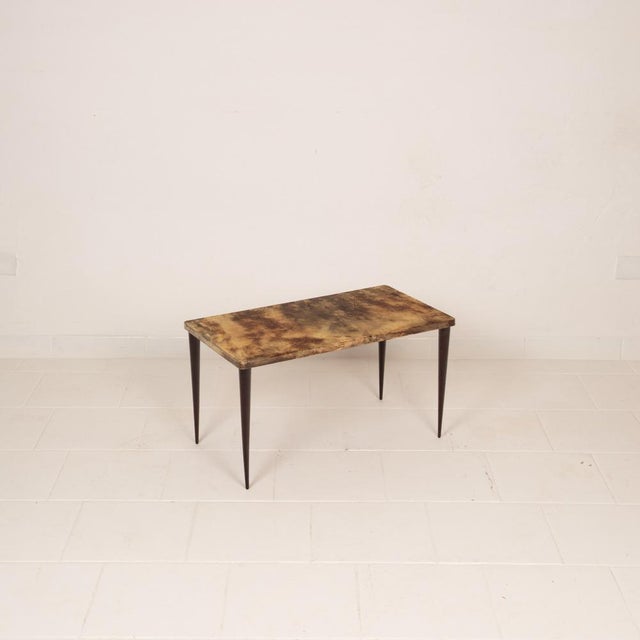 Low Rectangular Model 825 Coffee Table in Parchment by Aldo Tura, 1950 For Sale - Image 4 of 18